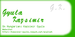 gyula kazsimir business card